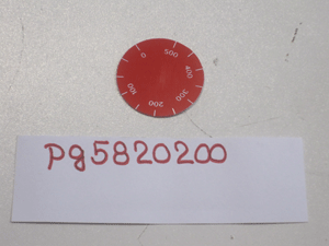 Sticker reg.knob 500°C ENTRY