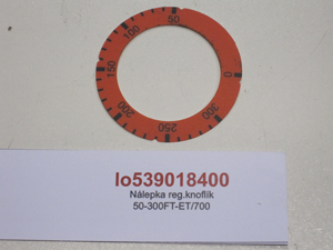 Sticker reg.button 50-300FT-ET/700