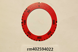 Sticker reg.knob EPP, FTL, CF90 oven