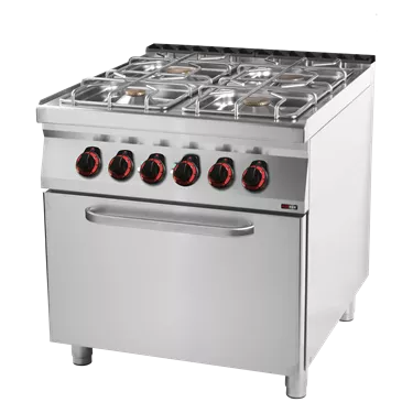 Cooking range combined with electric convection oven GN 1/1 - 4x burner  | REDFOX - SPT 90/80 11 GE