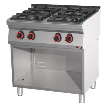 Cooking range gas 4x burner ECO on open cabinet | REDFOX - SPB 70/80 G