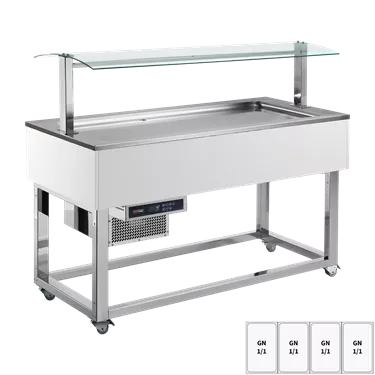 Food display island chilled GN 4-1/1 RAL | REDFOX - ES LIME+ 4R