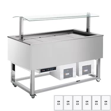 Food display island chilled GN 6-1/1 RAL | REDFOX - ES BLUE+ 6R