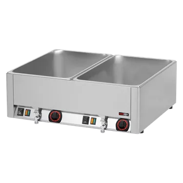 Bain marie electric 2x GN 1/1 - 150 counter top with drain tap | REDFOX - BMV 2115