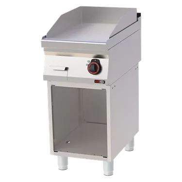 Fry-top griddle plate 40x51 electric smooth on open cabinet 400 V | REDFOX - FTH 70/40 E