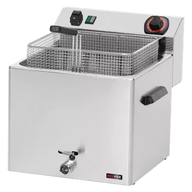 Electric fryer 0,74 kW/l, 11 l counter top drain tap 400 V | REDFOX - FE 10 T