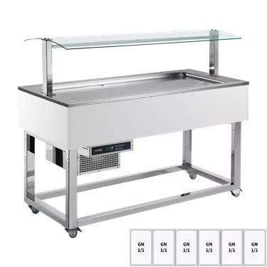 Food display island chilled GN 6-1/1 RAL | REDFOX - ES LIME+ 6R