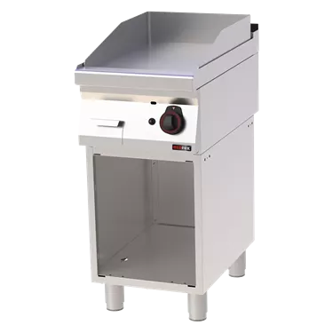 Fry-top griddle plate 40x51 gas smooth on open cabinet | REDFOX - FTH 70/40 G
