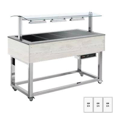 Food display island heated, glass ceramic GN 3-1/1 Hemlock | REDFOX - ES BROWN+ 3H