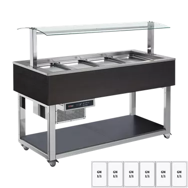 Food display island chilled GN 6-1/1 Wenge | REDFOX - ES GREEN+ 6W