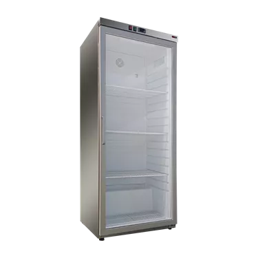 Cooling cabinet 350 l, glass door, stainless steel | REDFOX - DRR 400 GS