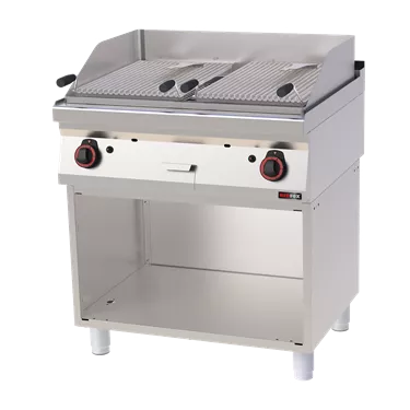 Lava stone grill gas 2 cooking areas 2x 52x36 on open cabinet | REDFOX - GL 70/80 G