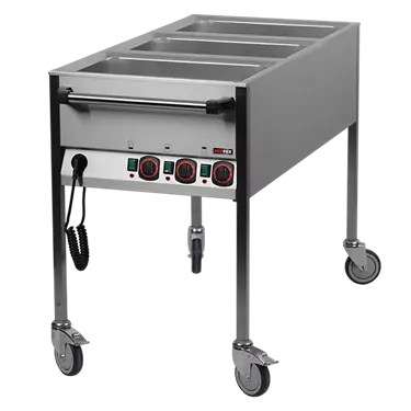 Bain marie electric GN 3-1/1 controllers on shorter side  | REDFOX - VLPK 3120