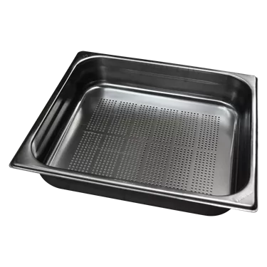 GN container perforated GN 2/3 - 40 handles stainless steel | REDFOX - GND 2/3-40 U