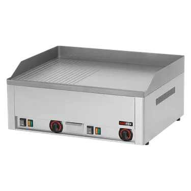 Fry-top griddle plate 65x48 electric combined counter top 400 V | REDFOX - FTHR 60 E