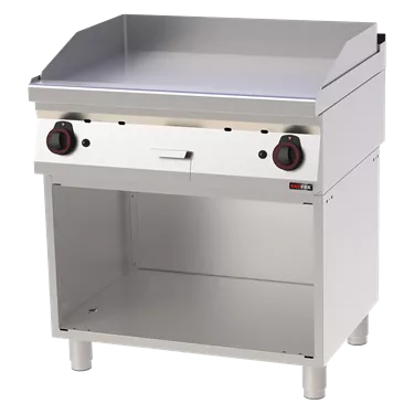 Fry-top griddle plate 80x51 gas smooth on open cabinet | REDFOX - FTH 70/80 G