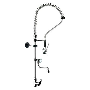 One hole mixer tap with short lever and shower | REDFOX - DOC 6+