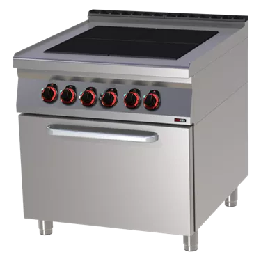 Cooking range electric with static electric oven GN 2/1 - 4x plate  | REDFOX - SPLT 90/80 21 E