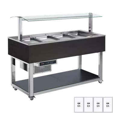 Food display island chilled GN 4-1/1 Wenge | REDFOX - ES GREEN+ 4W