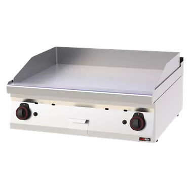 Fry-top griddle plate 80x51 gas chromed smooth on open cabinet | REDFOX - FTHC 70/08 G