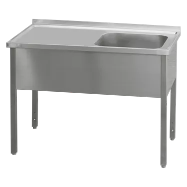 Washing table 160x70x90 - 1x sink 50x40x30 drain area left | REDFOX - MSJOL 7016