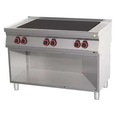 Cooking range electric with 6 solid top plates on open cabinet | REDFOX - SPL 70/120 E