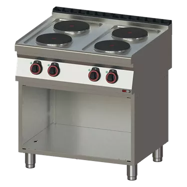 Cooking range electric 4x plate on open cabinet 400 V | REDFOX - SP 70/80 E