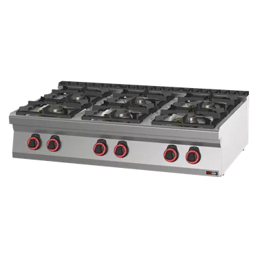 Cooking range gas 6x burner without cabinet | REDFOX - SP 70/012 G