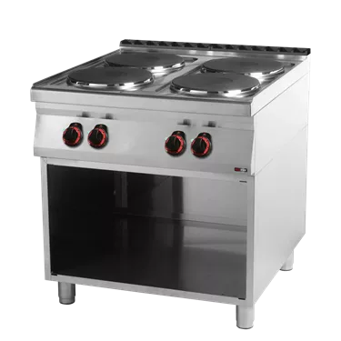 Cooking range electric 4x plate on open cabinet 400 V | REDFOX - SP 90/80 E