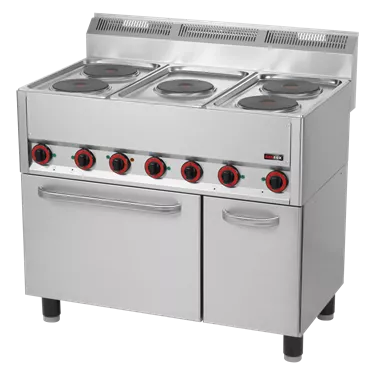 Cooking range electric with electric convection oven GN 1/1 - 5x plate 400 V | REDFOX - SPT 90/5 ELS
