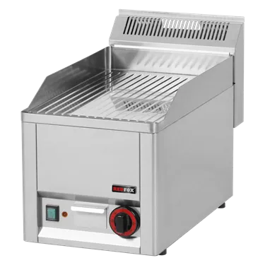 Fry-top griddle plate 32x48 electric chromed grooved without cabinet 230 V | REDFOX - FTRC 30 EL