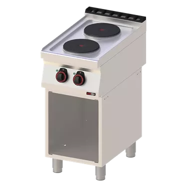 Cooking range electric 2x plate on open cabinet 400 V | REDFOX - SP 70/40 E