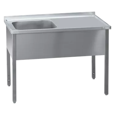 Washing table 100x70x90 - 1x sink 50x40x30 drain area right | REDFOX - MSJOP 7010