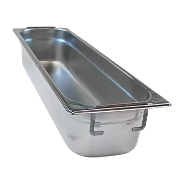 GN container GN 2/4 - 100 handles stainless steel | REDFOX - GN 2/4-100 U