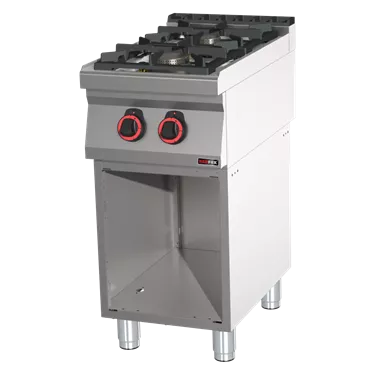 Cooking range gas 2x burner on open cabinet | REDFOX - SP 70/40 G