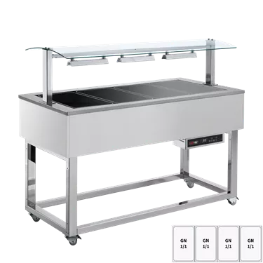 Food display island heated, glass ceramic GN 4-1/1 RAL | REDFOX - ES BROWN+ 4R