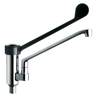 One hole sink mixer tap, black clinical lever | REDFOX - BLP