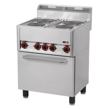Cooking range electric with electric convection oven GN 1/1 - 4x plate 400 V | REDFOX - SPT 60 ELS