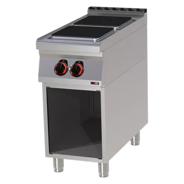 Cooking range electric 2x plate on open cabinet 400 V | REDFOX - SPQ 90/40 E