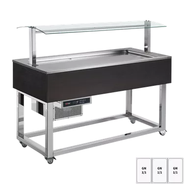 Food display island chilled GN 3-1/1 Wenge | REDFOX - ES LIME+ 3W