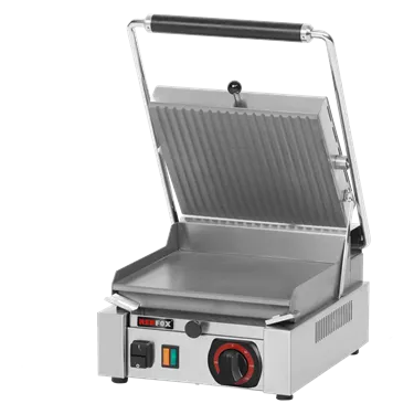 Panini grill smooth electric grooved upper plate 26x24 230 V | REDFOX - PS 2010 L 