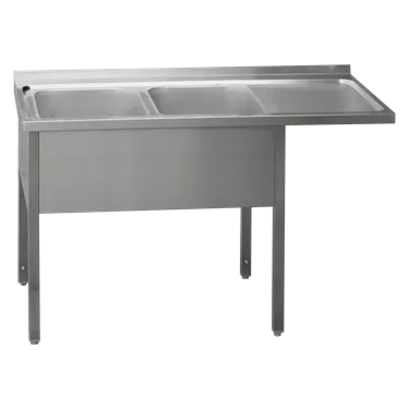Washing table 210x70x90 - 2x sink 60x50x30 drain area right | REDFOX - MSDOP/M 7021