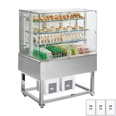 Chilled display unit GN 3-1/1 upwards opening | REDFOX - ES PLATINUM+ 3 DF