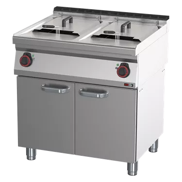 Electric fryer 2 baskets 0,8 kW/l, 17+17 l on cabinet 400 V | REDFOX - FE 70/80 E