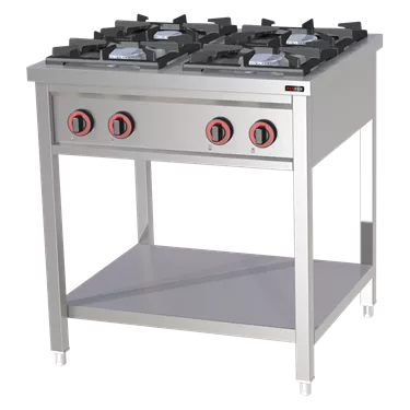 Cooking range gas 4x burner on open cabinet | REDFOX - SPF 80 G