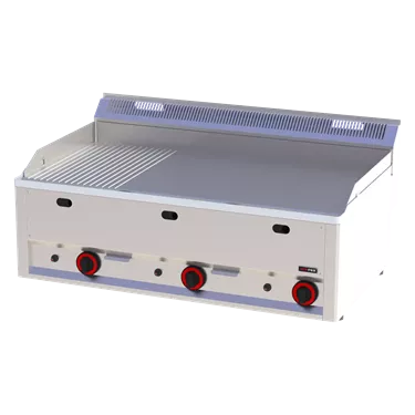 Fry-top griddle plate 97x48 gas combined without cabinet | REDFOX - FTHR 90 GL