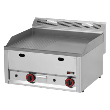 Fry-top griddle plate 65x48 gas grooved without cabinet | REDFOX - FTHR 60 GL