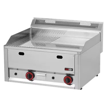 Fry-top griddle plate 65x48 gas chromed combined without cabinet | REDFOX - FTHRC 60 GL