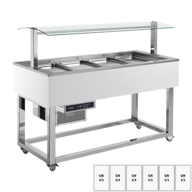 Food display island chilled GN 6-1/1 RAL | REDFOX - ES GREEN+ 6R