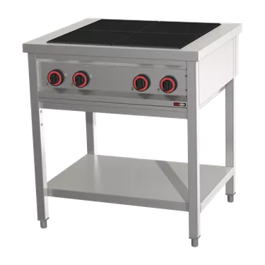 Cooking range electric 4x plate on open cabinet 400 V | REDFOX - SPF 80 E